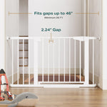 Cumbor 29.7-46" Baby Gate for Stairs, Toddler Safety Essentials for The House, Auto Close Dog Gate for Doorways, Mom's Choice Awards Winner-Easy Install Pressure Mounted Pet Gates for Dogs, White
