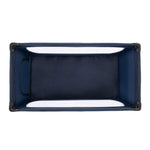 Hauck Dream N Play Plus Travel Bed Portable Playpen Mattress with Viewing Windows and Side Exit, Foldable Crib for Babies and Toddlers, Navy Blue