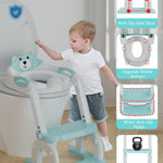 Potty Training Seat with Step Stool Ladder, Potty Training Toilet Seat with Soft Seat Splash Guard, Adjustable Height, 2 in 1 Potty Seats for Toddlers Kids Boys Girls