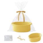 Gift Basket with Gift Bag and Ribbons,Small Rope Woven Shelf Storage,Baskets for Gifts Empty,Birthday,Shower,Decorative Organizer Box for Cat Dog Pet with Handles(White)