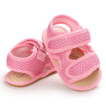 E-FAK Baby Boys Girls Summer Sandals Closed-Toe Non-Slip Rubber Sole Toddler Infant First Walker Shoes(0-6 Months Infant,01 Pink)