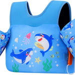 MoKo Toddler Swim Vest for Kids, Swim Arm Floaties 13-70lbs Cartoon Swimming Water Wings Pool Float Vests Sleeves Shoulder Straps Arm Band for Children Learn to Swim