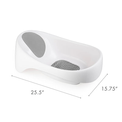 Boon Soak 3 Stage Baby Bathtub - Baby Bath Tub with Three Support Positions for Newborn to Toddlers - Color Changing Drain Plug for Ideal Bath Temperature - Gray - Ages 0 to 18 Months and Up