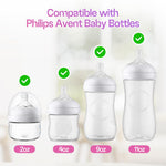 4 Packs Silicone Bottle Nipples Compatible with Philips Avent Natural Bottle, Replacement Bottle Nipple BPA-Free, No Spill, Anti-Colic, 6+ Month (Flow 5)