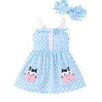 Kucnuzki Baby Girl Clothes 6 9 12 Months Toddler Girl Dress Summer Baby Clothes Blue Ruffle Dress Two Piece Cute Outfit