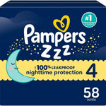 Pampers ZZZ Overnight Diapers, Size 7 (41+ lbs), 36 Count, Nighttime Protection Disposable Baby Diaper, Night Time Leak and Skin Protection