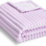 Soft Fleece Baby Blanket Ultra Cozy Baby Blankets for Boys Girls Warm and Lightweight Infant Toddler Newborn Receiving Gift with Reversible Stripes for Crib Stroller, 30x40 Inch, Cream