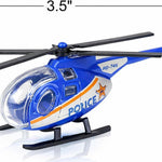 ArtCreativity Diecast Helicopter Toy - Pack of 4 - Police, Fire Engine, EMS, and Military Diecast Toy Choppers with Spinning Propellers, Birthday Party Favors for Boys and Girls