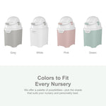 Foundations Mini Diaper Pail with Airtight Lid, Durable & Odorless Diaper Disposal, Large Capacity, Holds up to 30 Newborn Diapers, Refill with Any Bags, Baby Registry Gift - Pink