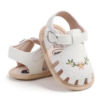 Myleleya Baby Girls Sandals Summer Baby Girl Flat Shoes Soft Sole Closed Toe Beach Sandal Infant Newborn Crib Shoes First Walkers Prewalkers Shoes