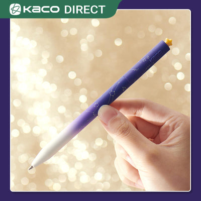 Kaco FIRST Gel Ink Pens, Pack of 2 Pieces Cute Heart Pen Set with Extra 4 Black Refills Holiday Gifts (2 Purple)