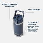 YETI Rambler Jr. 12 oz Kids Bottle, with Straw Cap, Rescue Red