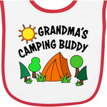 inktastic Grandma's Camping Buddy Baby Terry Cloth Bib