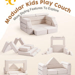 ROBUD Kids Couch, Beige Modular Kids Play Couch, DIY-Style & Washable Toddler Sofa for Playroom, Bedroom, Nursery, WG411