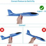 WenToyce 2 Pack Throwing Foam Airplanes, 13.7 Inches 2 Flight Mode Glider Inertia Planes Model, Manual Launch Epp Flying Aircraft Planes for Kids Outdoor Sport