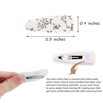 40pcs Baby Hair Clips Flower Patterns Snap Hair Clips Wrapped by Cloth Hair Pins Baby Girls Barrettes Hair Accessories for Baby Girls Infants Toddler Kids