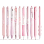 VideMundi 10 Count Pastel Gel Ink Pen Set,Cute Note Taking 0.5mm Fine Point Retractable 10 Count Black Ink Pens with for Writing, Journaling, School, Office (Pink)