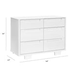 Babyletto Yuzu 6-Drawer Dresser in White with Over 10-Inch Drawer Depth, Greenguard Gold Certified