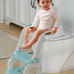 Potty Training Seat with Step Stool Ladder, Potty Training Toilet Seat with Soft Seat Splash Guard, Adjustable Height, 2 in 1 Potty Seats for Toddlers Kids Boys Girls