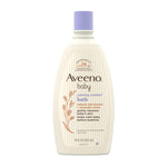 Aveeno baby calming comfort bath bottle on a white background