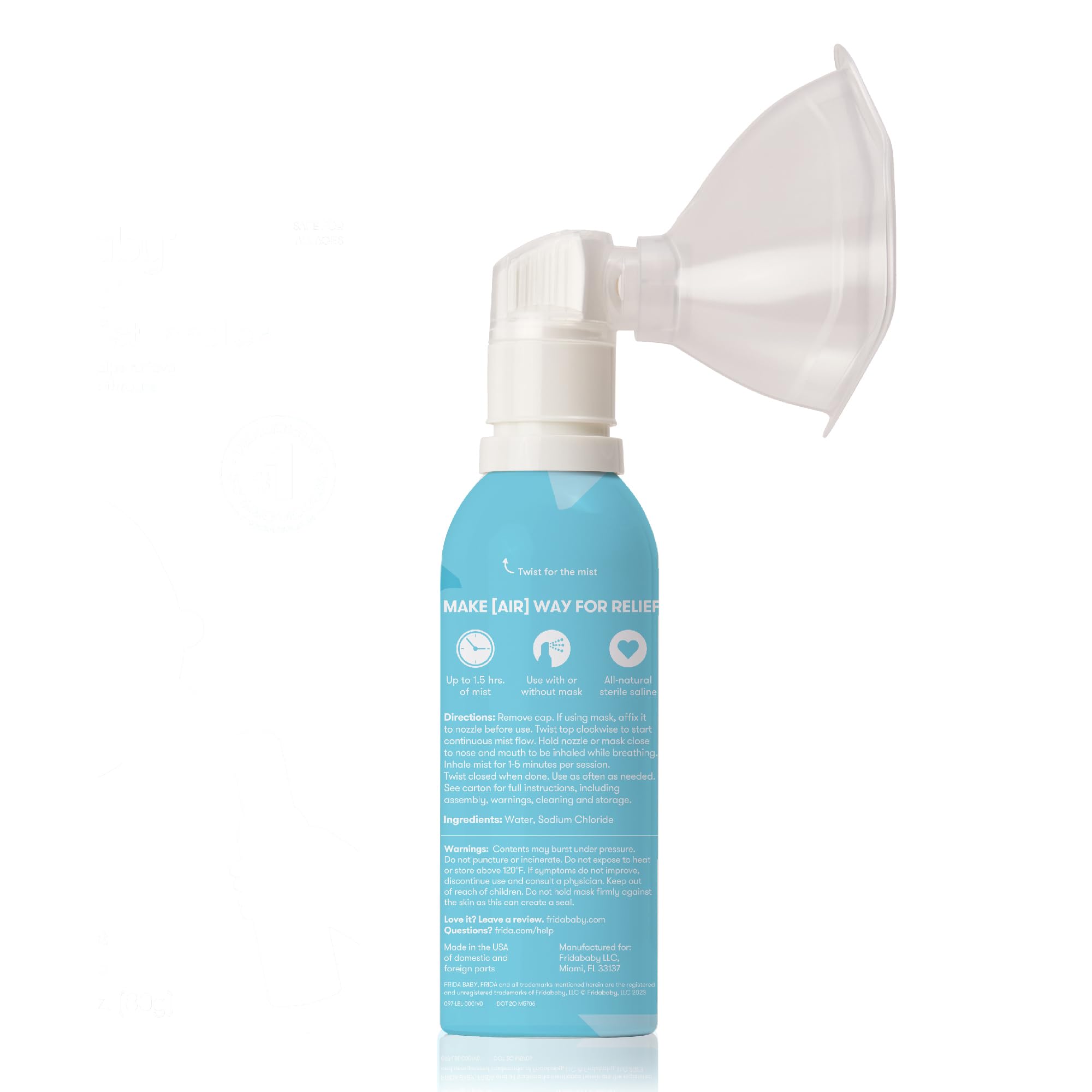 Frida Baby NoseFrida Saline Mist Nasal Inhaler, Decongestant - Nasal ...