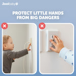 Jool Baby Outlet Cover Box for Child Safety (2 Pack) Duplex & Decorator Electrical Outlet Plates, Concealed Access Buttons, and Spacious Compartment