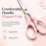 Aesthetic Pink Acrylic Scissors, 6.3" Craft Shears with Sharp Stainless Steel Blades for Home Office & School, Cute Stationery Tools for Bullet Journaling, Scrapbooking & Gift Wrapping