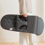 BabyBjörn Bouncer Bliss, Anthracite, Woven, Petal Quilt | 2-in-1 Adjustable Baby Bouncer Seat and Toddler Chair, Newborn to Toddler (8-29 lbs), 4 Positions, Lightweight & Portable