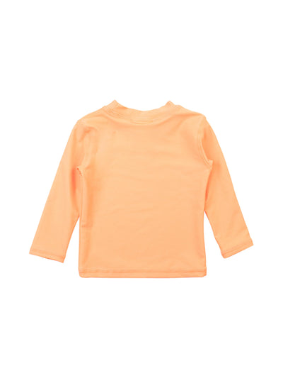 RUGGEDBUTTS® Baby/Toddler Boys Long Sleeve Rash Guard Swim Shirt w/UPF 50+ - Neon Orange, 18-24m
