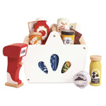 Le Toy Van - Wooden Groceries Toy Play Set & Wooden Scanner for Shopping Role Play | Supermarket Pretend Play Shop with Toy Food