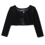 The Children's Place,Baby-Girls,and Toddler Long Sleeve Shrug Cardigan,Black Velour,12 Months,18 Months