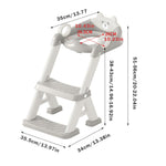 PandaEar Toilet Potty Training Seat with Step Stool Ladder, Comfortable Safe Potty Seat with Anti-Slip Pads Ladder & Bear Design for Kids Boys Toddlers -Grey