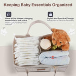 Tuyeabc Baby Diaper Caddy - Enlarge Nursery Storage Bin and Car Organizer for Diapers and Wipes - Storage Basket for Newborn Essentials, Gift for Baby Shower and Registry Must(Oatmeal)