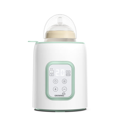 Baby bottle warmer with digital display on a white background