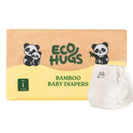 EcoHugs Organic Bamboo Diapers Size 1 | Ultra-Soft Disposable Baby Diapers | Hypoallergenic and Super Absorbent | Unscented and Totally Chlorine Free | Pack of 30