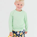 RUGGEDBUTTS Frost Green Long Sleeve Logo Rash Guard - 12-18m