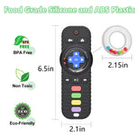 Fu Store Silicone Baby Teether Toys for 0-12 Momths 3-24 Months Infant Toddlers TV Remote Control Rattle Teethers for Babies Chew Toys Teething Relief Soothe Babies Gums, Black