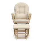 Storkcraft Premium Hoop Glider & Ottoman (Natural/Beige) — GREENGUARD Gold Certified Nursery Glider, Solid Wood Craftsmanship, Smooth-Gliding Nursery Chair and Ottoman, Award-Winning