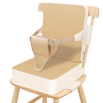 TOTIDYH Toddler Booster Seat for Dining Table, Non-Slip Kitchen Chair Booster Cushion with Backrest and Adjustable Straps, Portable PU Waterproof Travel Baby Booster Seat Increasing Cushion