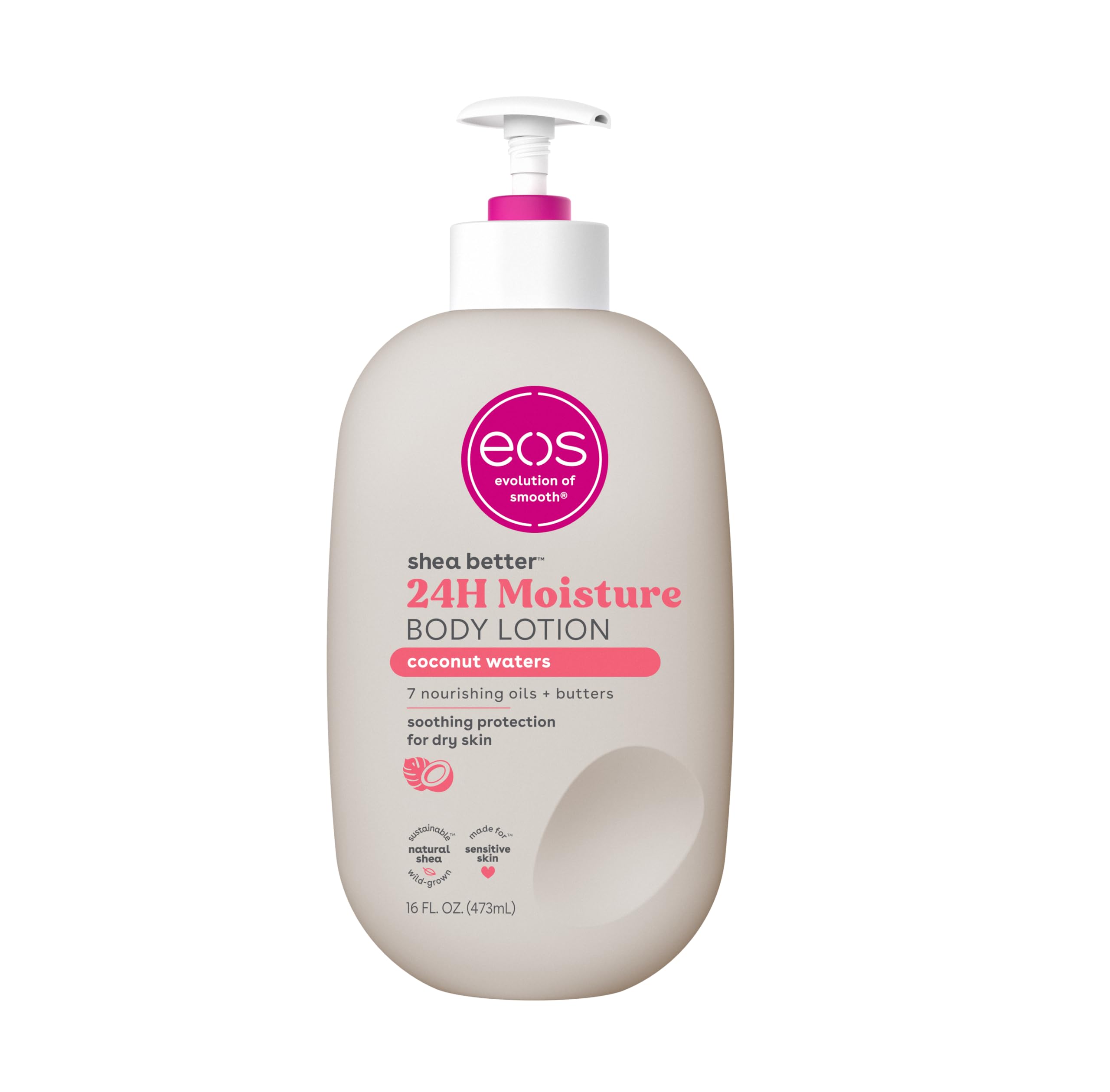 eos Shea Better Body Lotion- Vanilla Cashmere, 24-Hour Moisture Skin Care, Lightweight & Non-Greasy, Made with Natural Shea, Vegan, 16 fl oz