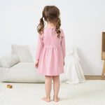 pureborn Baby Girls Dress Long Sleeve Swing Dress Cotton Playwear Dress Casual A-Line Dresses Pink 18-24 Months