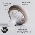Tommee Tippee Breast-Like Pacifier, 0-6 Months, Symmetrical Design, Natural Breast-Like Baglet, BPA-Free Binkies, Rose/Green/Cream, Pack of 4