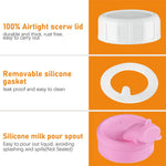 Sovietiep 16 Oz Square Glass Milk Bottles with A Silicone Cap, 6 Pack Glass Bottles for Juicing with Airtight Lids, Drinking Bottles with Lids and Scale Mark, Breast Milk Storage Jug Easy to Carry