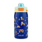 Ello Kids Pop & Fill 12oz Toddler Water Bottle with Quick Fill Lid, Double-Wall Vacuum Insulated Stainless Steel, Leak Proof, BPA Free, Sip & Chug, For School, Lunchboxes, Construction Site