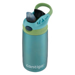 Contigo Kids Stainless Steel Water Bottle with Redesigned AUTOSPOUT Straw, 13oz, Green and Blue, Easy Clean, BPA Free