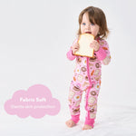 pureborn Baby Girls Sleeper Viscose from Bamboo Pajamas 2-Way Zipper Snug Fit Sleepwear Breakfast 6-12 Months