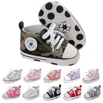 KKIIDDSS Unisex Baby Girls Boys Canvas High-top Shoes, Newborn Infant Anti-Slip Soft Sole Frist Walking Sneakers (A03/Army Green,0-6 Months)