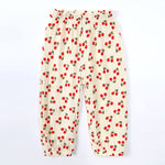MYGBCPJS Baby Boys Girls 2 Pack Cotton Linen Long Bloomers Graphic Printed Trousers Ankle Length Kids Elastic Waist Pants