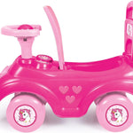 Dolu : Walk & Drive Ride-On - Pink Unicorn - Kids Foot-to-Floor Ride-On Vehicle with Horn, Sound Effects, Toddlers & Children Ages 12mo+
