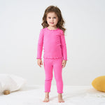 pureborn Baby Pajamas Set Pjs - Little Girl Long Sleeve Snug Fit Sleepwear 2pcs Watermelon Pink 12-18 Months